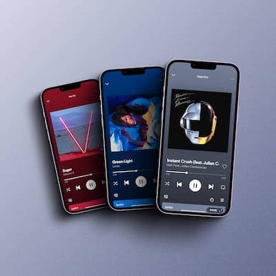 Multiple phone mockup with simple background