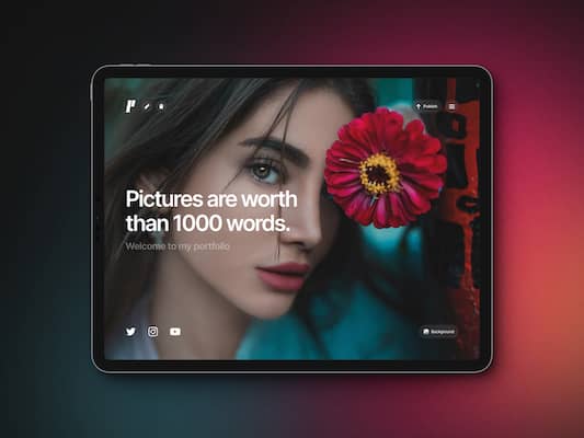 iPad mockup with magic background