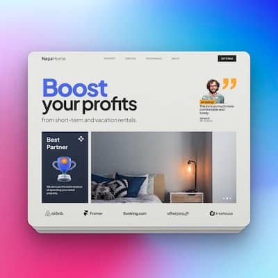 Screenshot presentation with custom gradient background